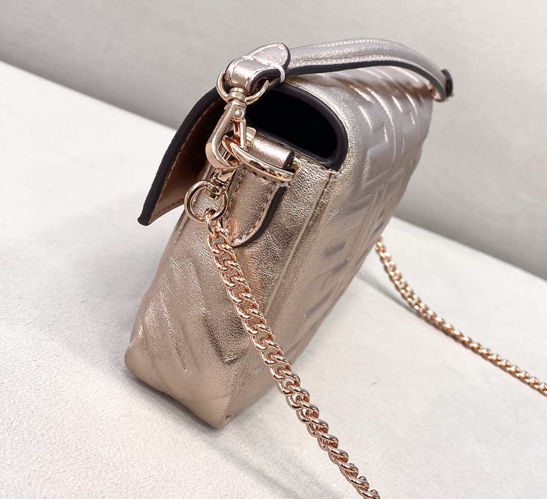 Fendi 8BS017 Baguette Mini Pink Gold leather 0135 bag - Default Title - View 7