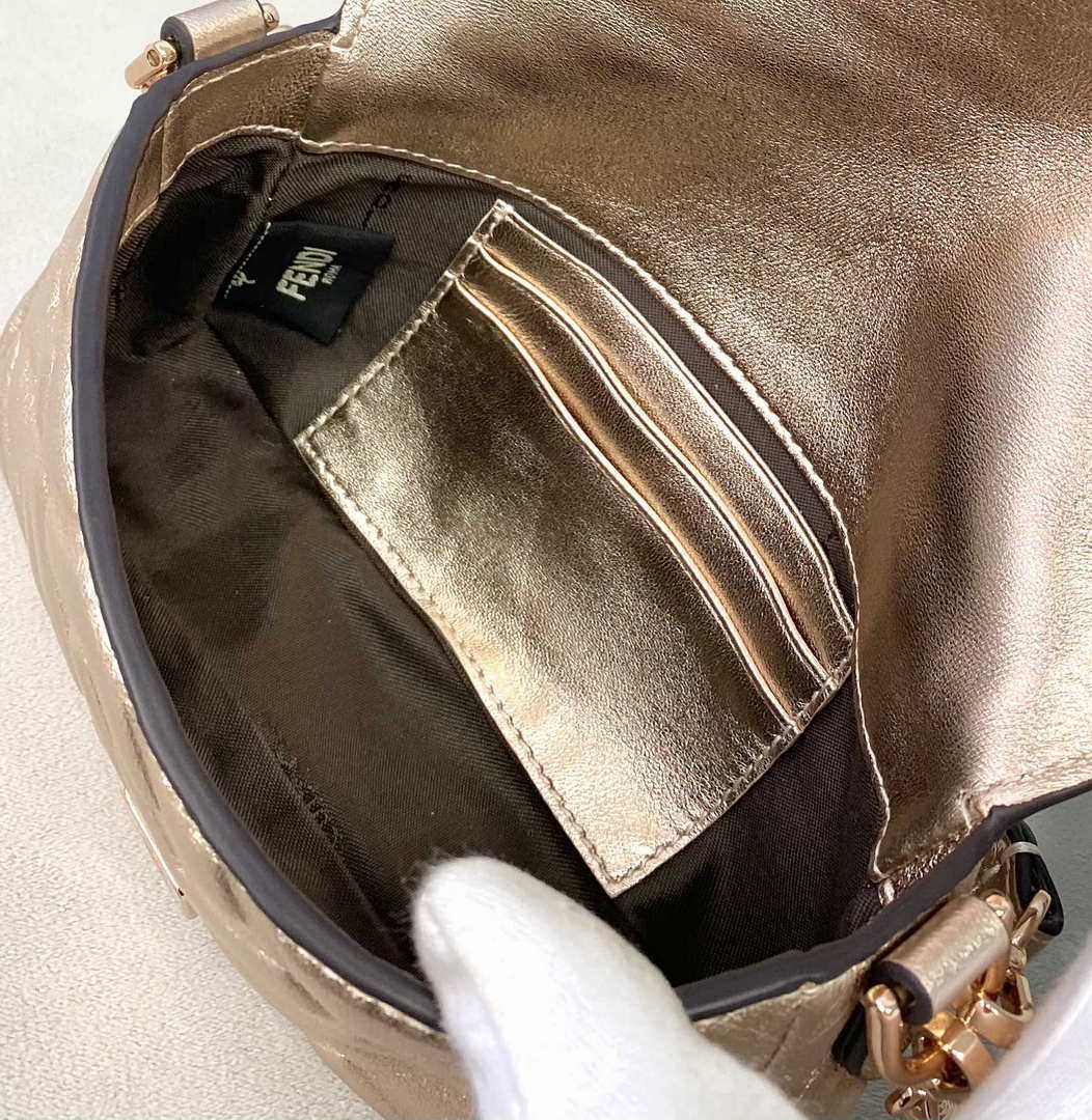 Fendi 8BS017 Baguette Mini Pink Gold leather 0135 bag - Default Title - View 8