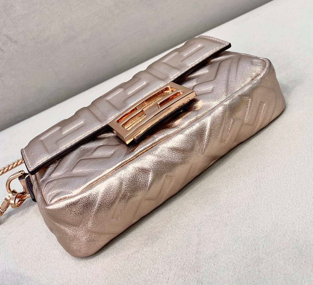 Fendi 8BS017 Baguette Mini Pink Gold leather 0135 bag