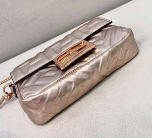 Fendi 8BS017 Baguette Mini Pink Gold leather 0135 bag - Default Title - View 9