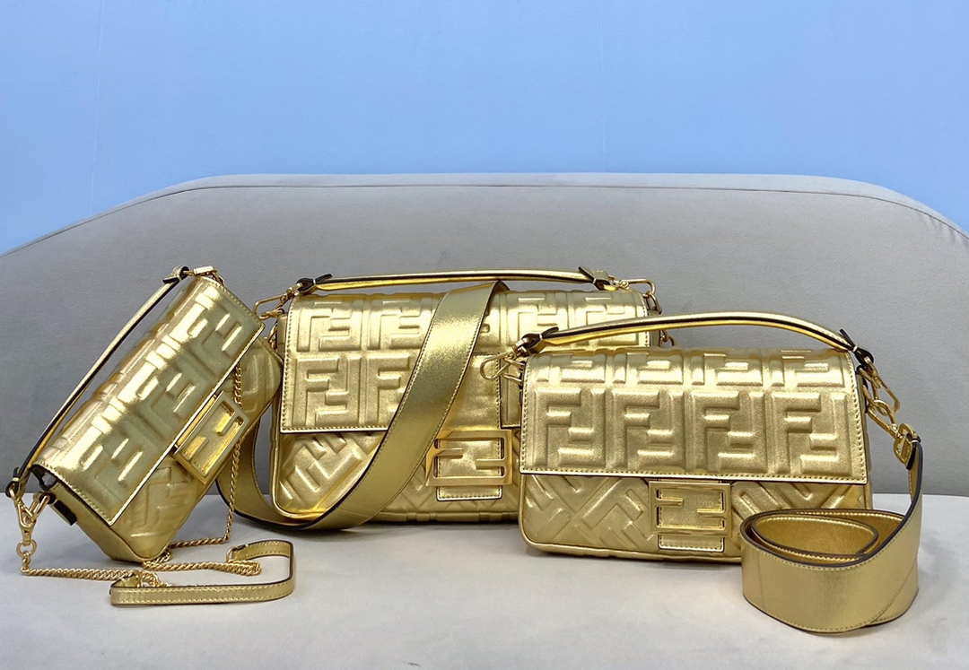 Fendi 8BS017 Baguette Mini Gold leather 0135 bag - Default Title - View 2