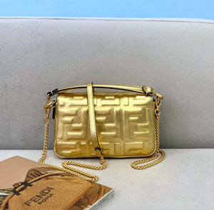 Fendi 8BS017 Baguette Mini Gold leather 0135 bag - Default Title - View 3