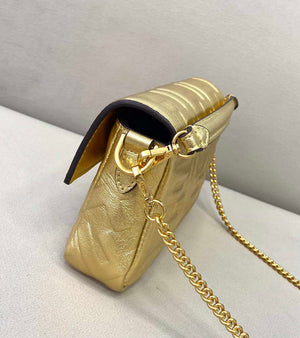 Fendi 8BS017 Baguette Mini Gold leather 0135 bag - Default Title - View 4