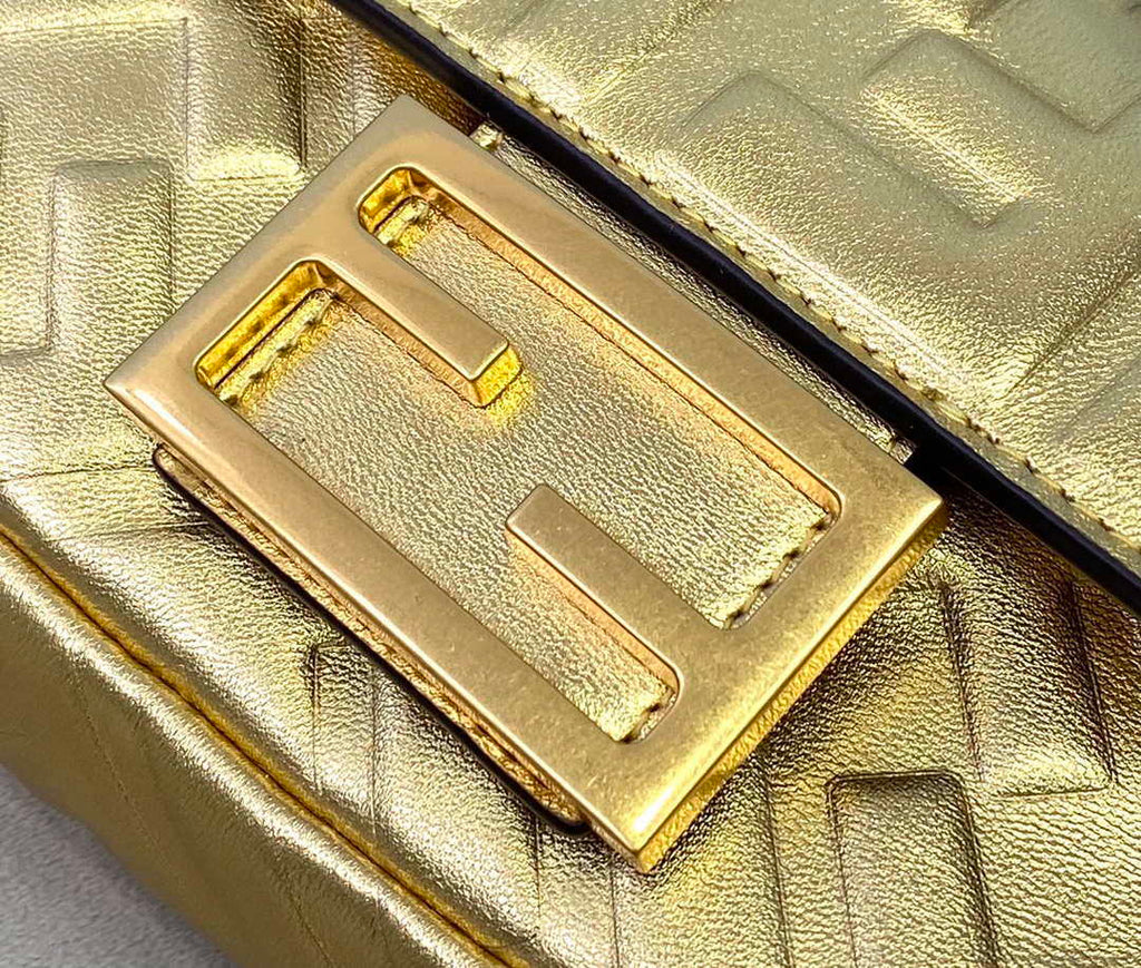 Fendi 8BS017 Baguette Mini Gold leather 0135 bag