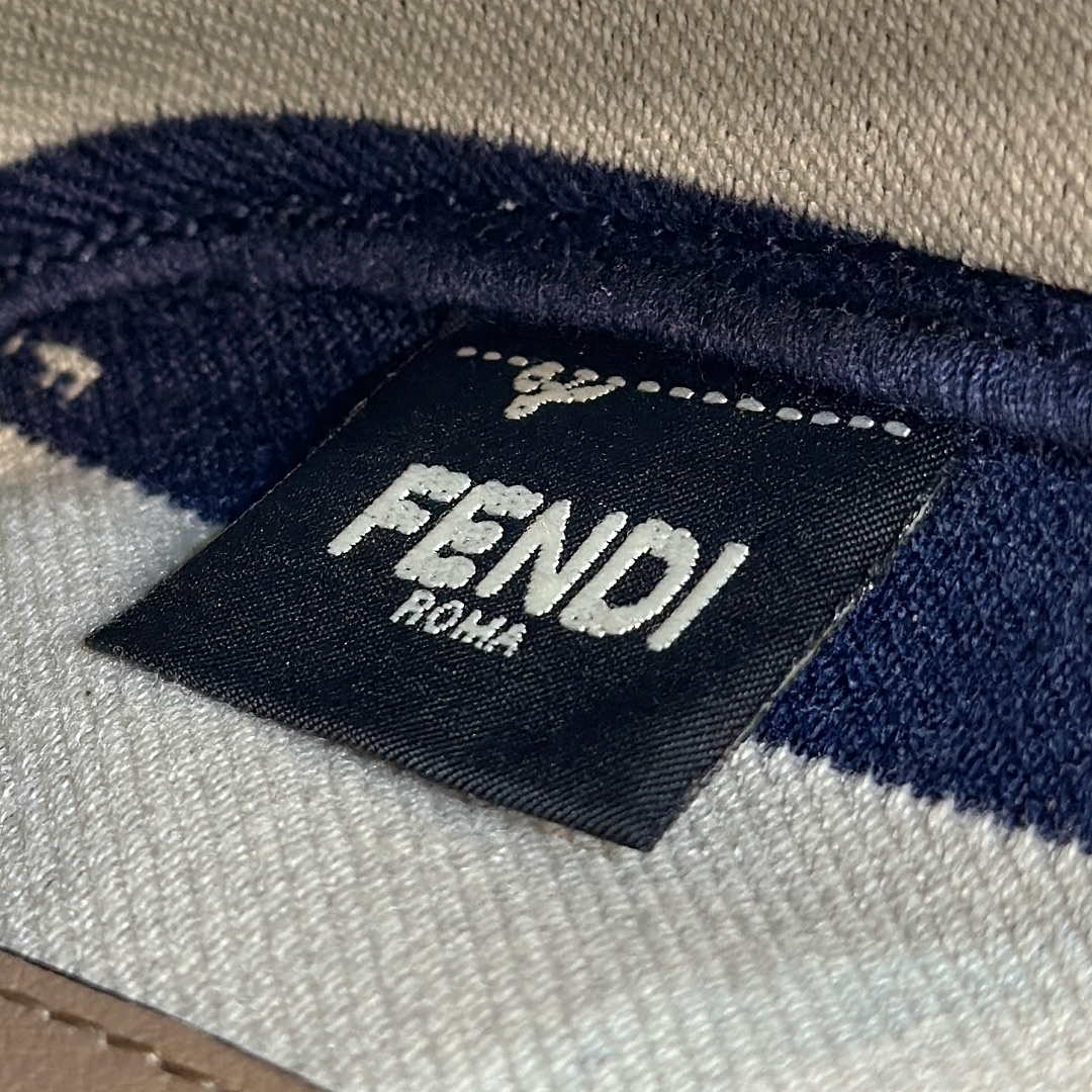 Fendi 8BS017  Baguette Mini Navy denim-effect FF jacquard bag - Default Title - View 6