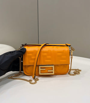 Fendi 8BS017 Baguette Mini Orange leather 0135S bag - Default Title - View 1