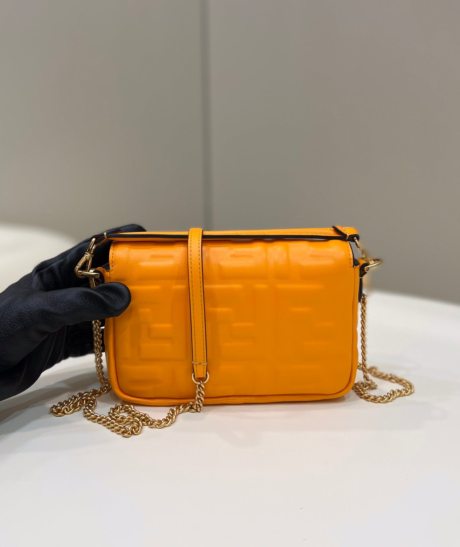 Fendi 8BS017 Baguette Mini Orange leather 0135S bag - Default Title - View 2