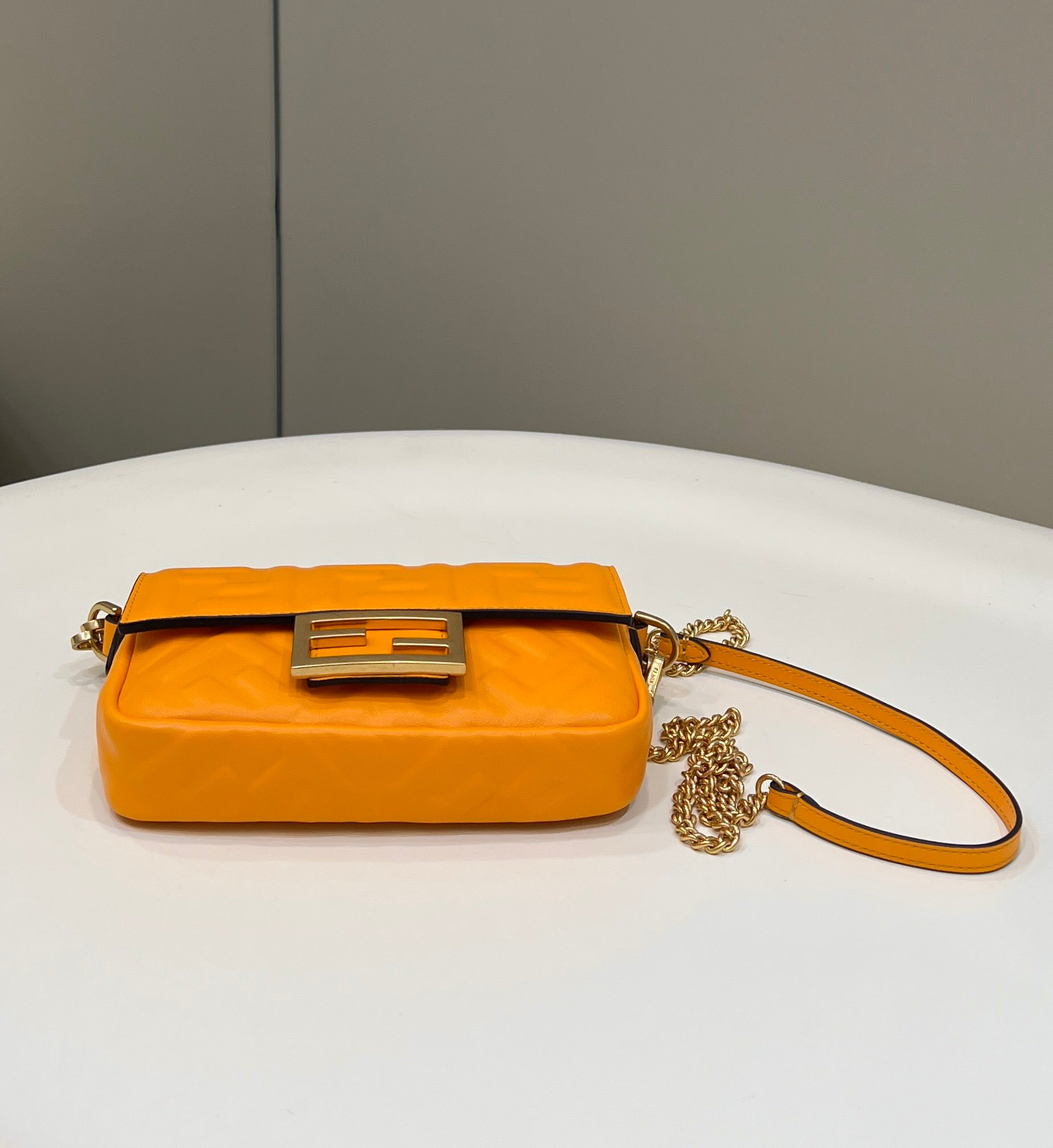 Fendi 8BS017 Baguette Mini Orange leather 0135S bag