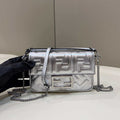 Fendi 8BS017 Baguette Mini Silver leather 0135 bag - Default Title - View 1