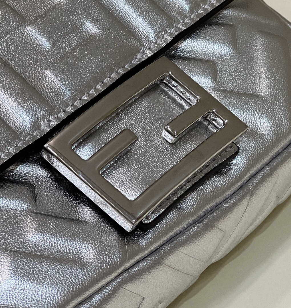 Fendi 8BS017 Baguette Mini Silver leather 0135 bag
