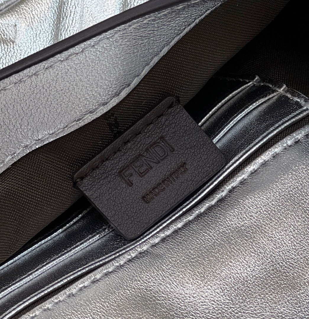 Fendi 8BS017 Baguette Mini Silver leather 0135 bag