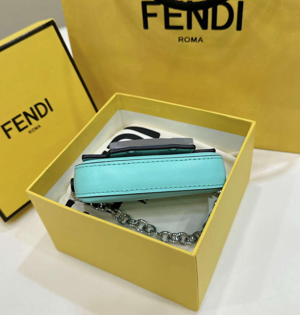 Fendi  8BS017 Baguette Mini Tiffany Blue leather 80128S bag