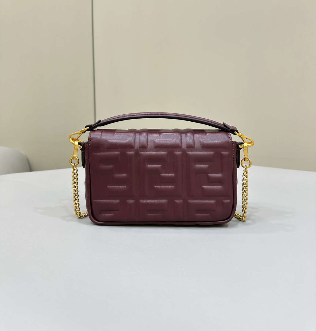 Fendi 8BS017 Baguette Mini Wine Red leather 0135S bag