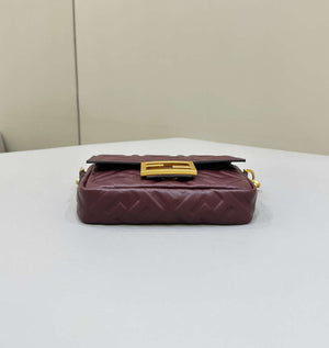 Fendi 8BS017 Baguette Mini Wine Red leather 0135S bag - Default Title - View 5