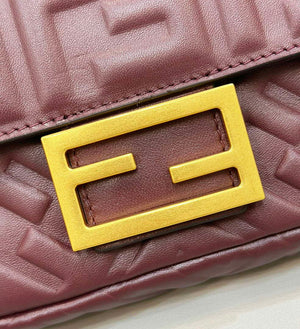 Fendi 8BS017 Baguette Mini Wine Red leather 0135S bag - Default Title - View 6