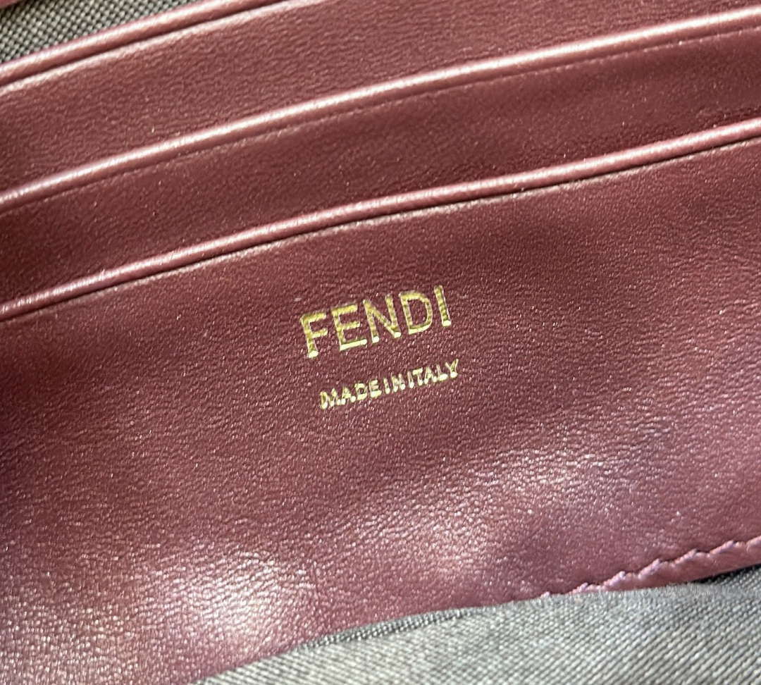 Fendi 8BS017 Baguette Mini Wine Red leather 0135S bag - Default Title - View 7