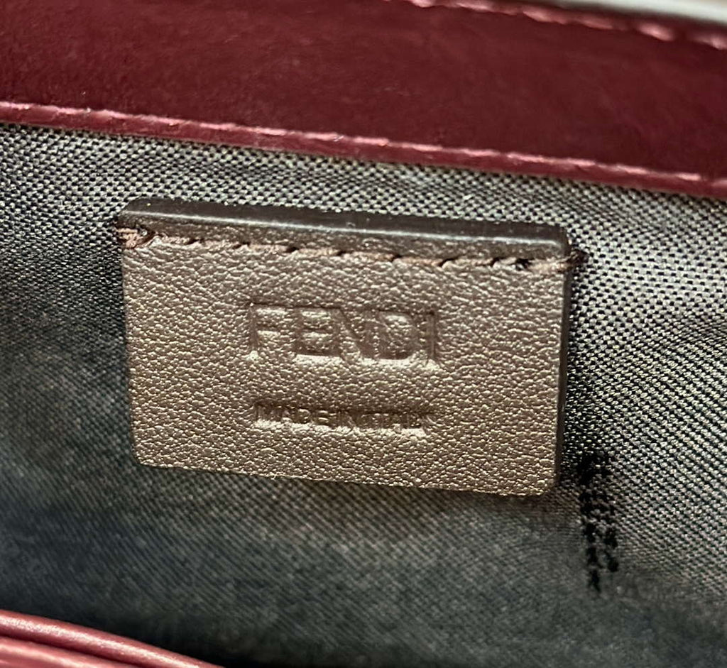 Fendi 8BS017 Baguette Mini Wine Red leather 0135S bag