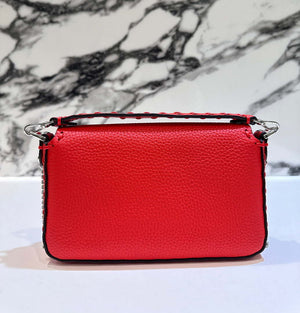 Fendi 8BS017 Baguette Mini Red Selleria bag with 309 hand-sewn Tpstitches 8610S - Default Title - View 4