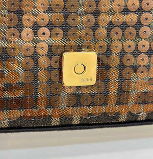 Fendi 8BS017 Mini Baguette Brown FF jacquard fabric bag with sequins - Default Title - View 5