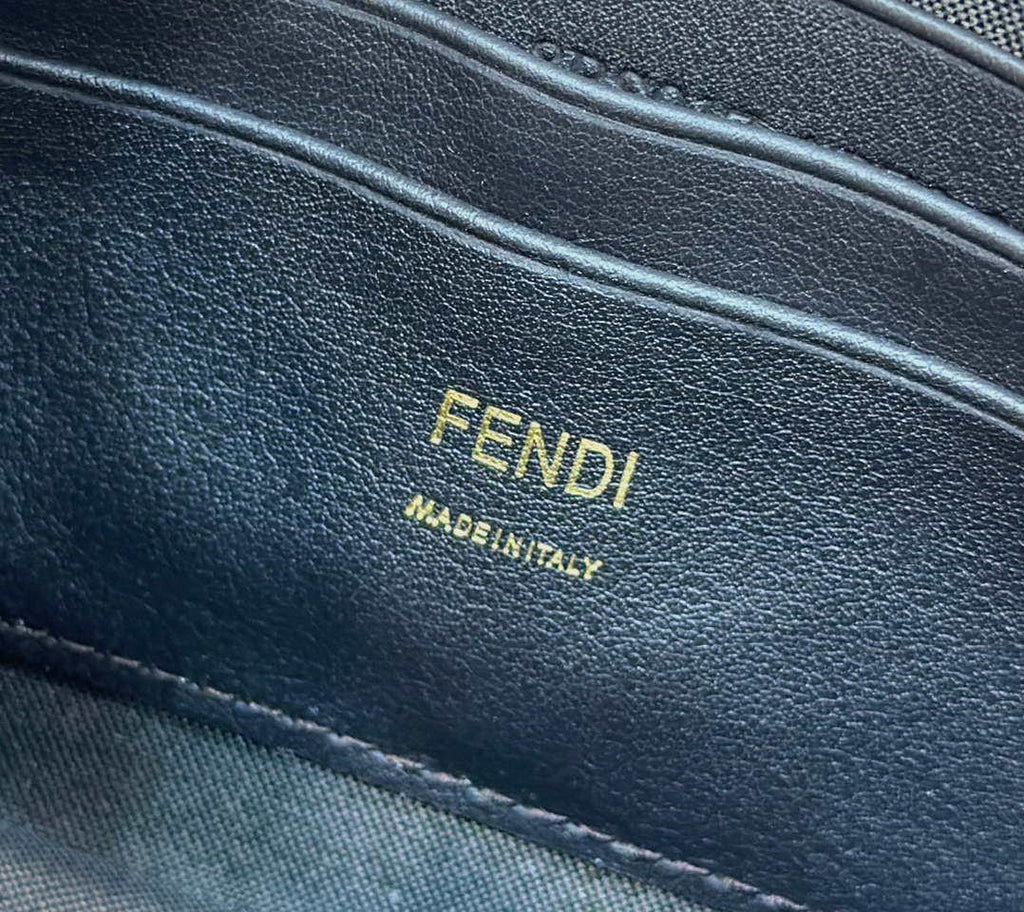 Fendi 8BS017 Mini Baguette Brown FF jacquard fabric bag with sequins