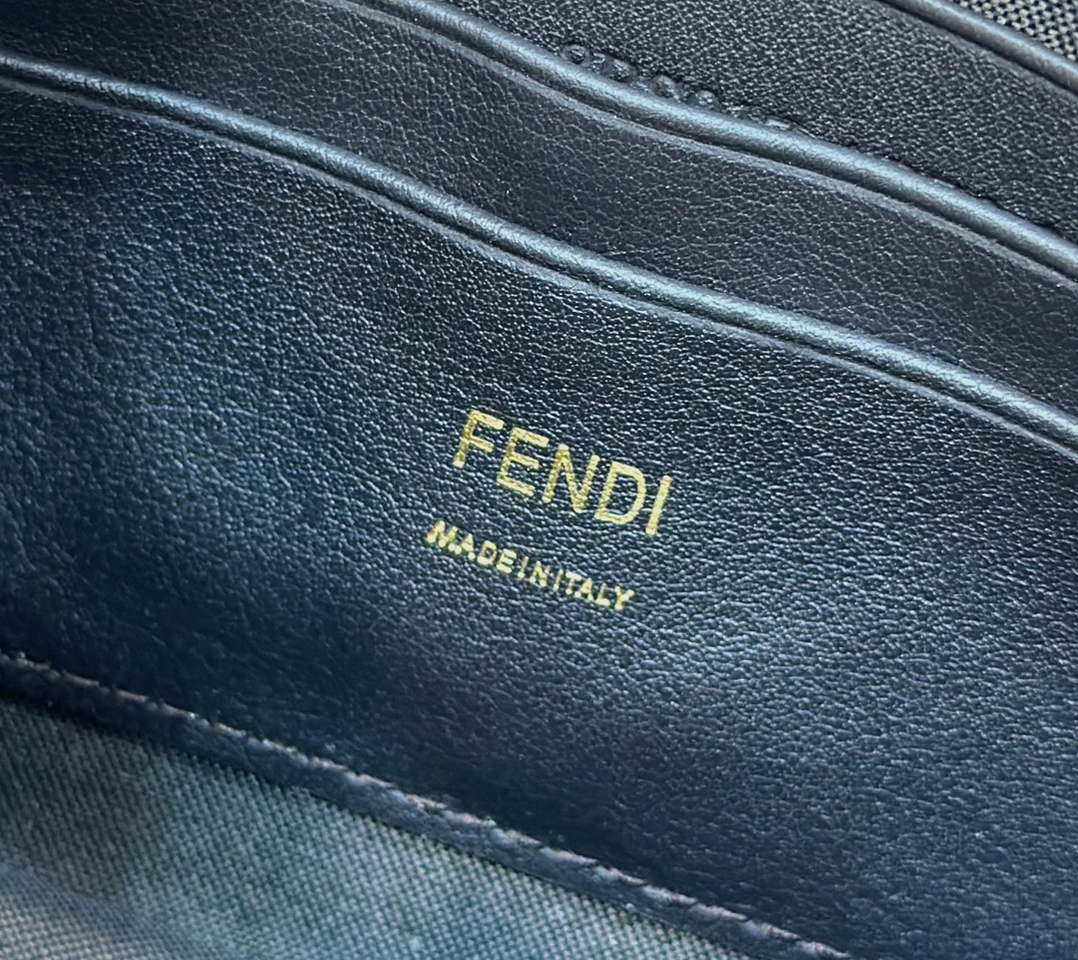 Fendi 8BS017 Mini Baguette Brown FF jacquard fabric bag with sequins - Default Title - View 6