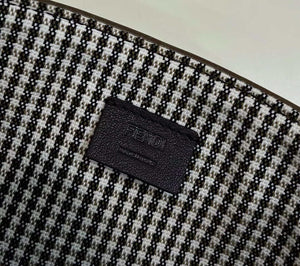 Fendi 8BS017 Mini Baguette Brown houndstooth wool bag with FF embroidery 8588S - Default Title - View 7