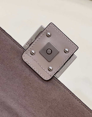 Fendi 8BS017 Mini Baguette Chain Midi Dove gray FF tapestry fabric bag 8579S - Default Title - View 5