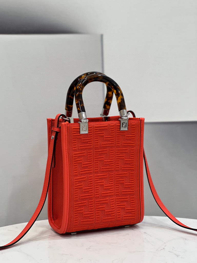 Fendi 8BS051 Mini Sunshine Shopper Bag 8527 Red