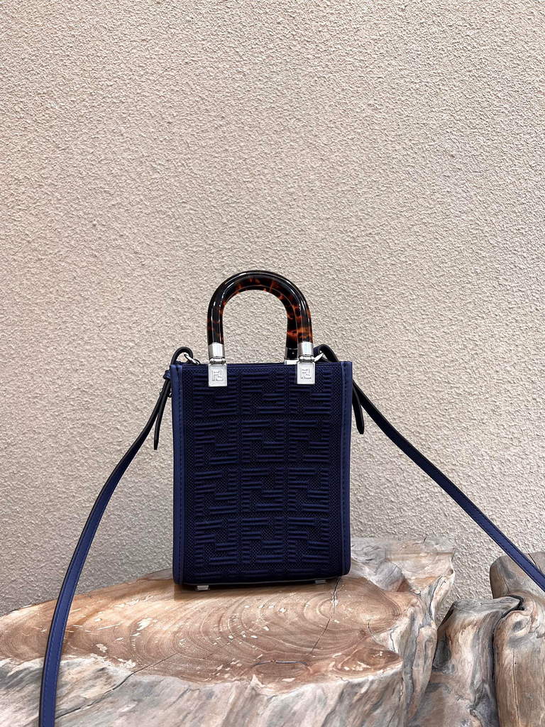Fendi 8BS051 Mini Sunshine Shopper Bag 8527 Navy Blue - Default Title - View 2