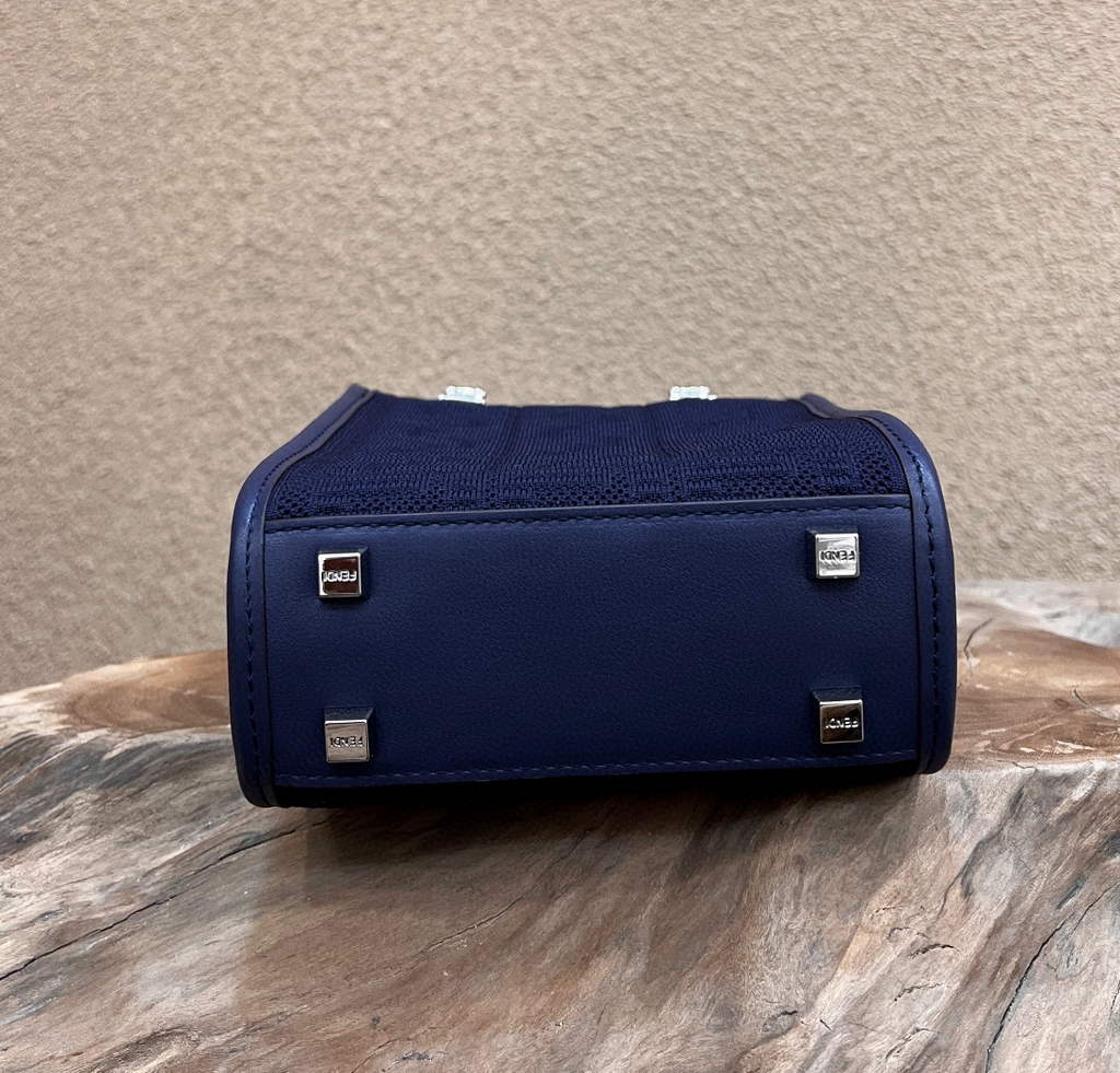 Fendi 8BS051 Mini Sunshine Shopper Bag 8527 Navy Blue