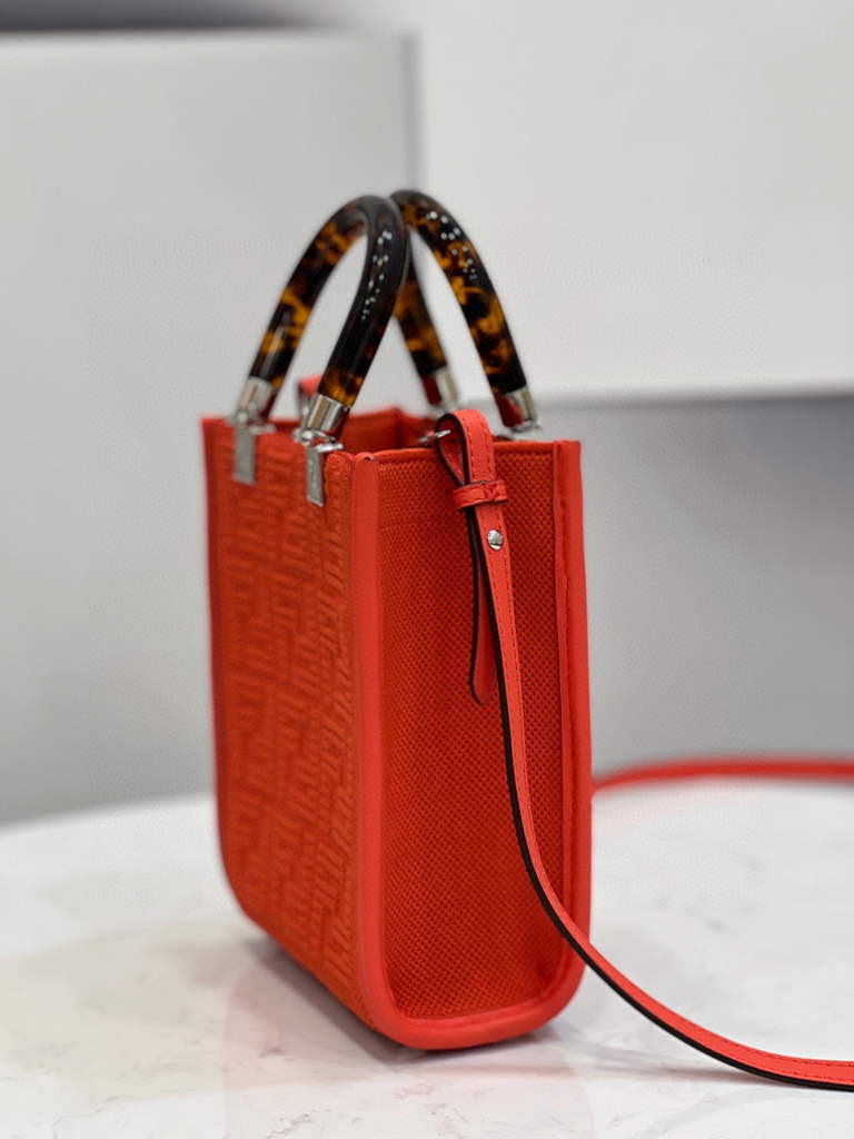 Fendi 8BS051 Mini Sunshine Shopper Bag 8527 Red