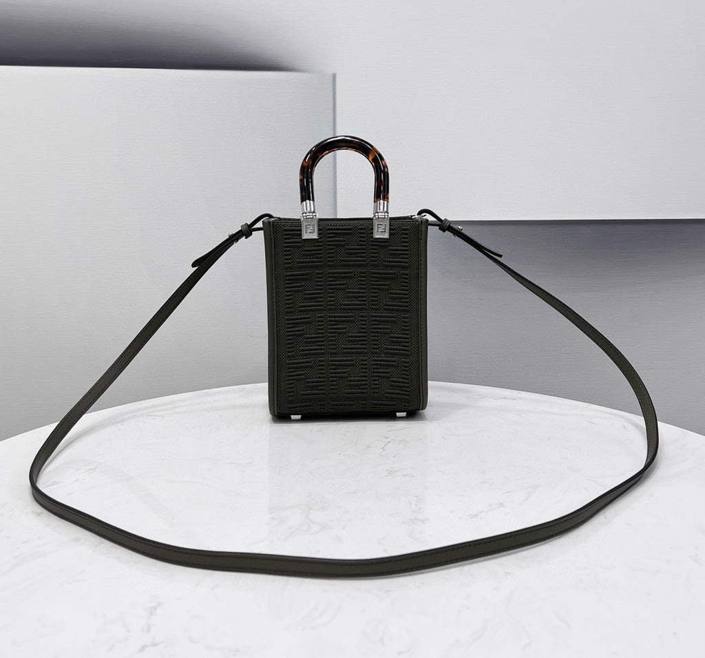 Fendi 8BS051 Mini Sunshine Shopper Bag 8527 Green