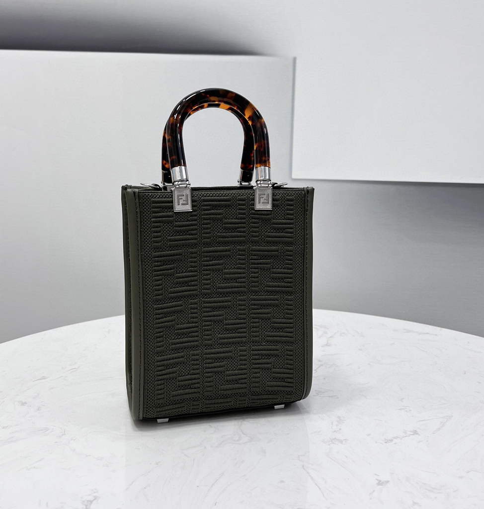 Fendi 8BS051 Mini Sunshine Shopper Bag 8527 Green