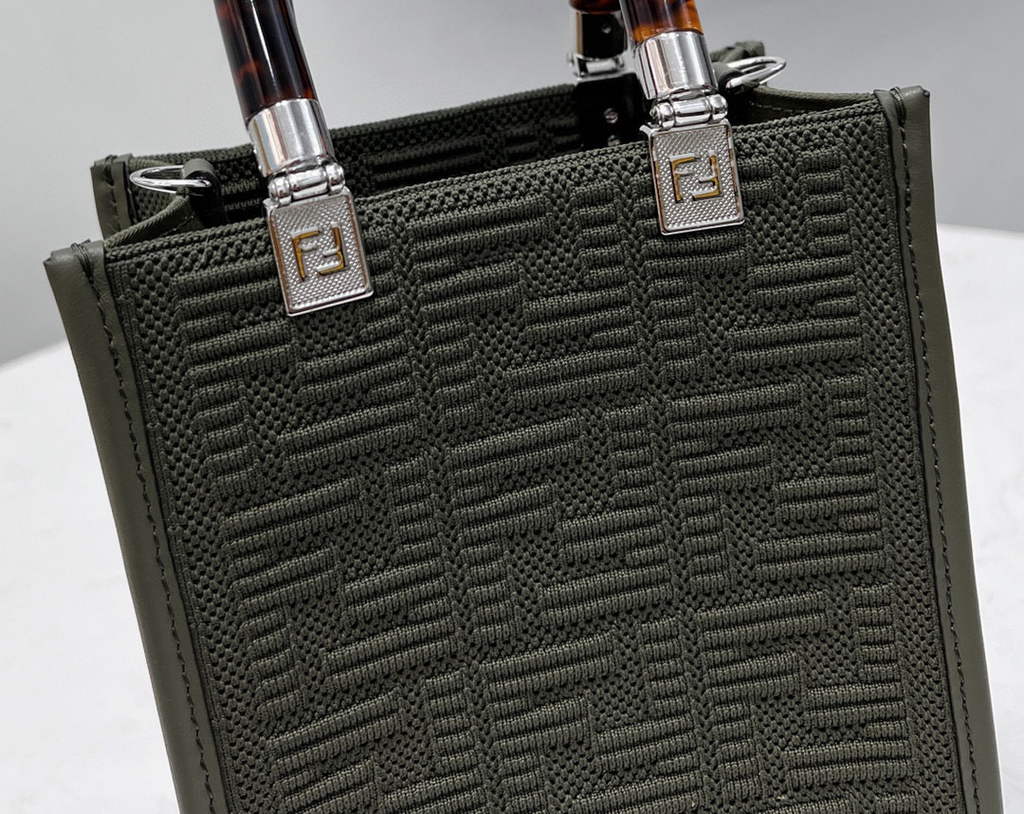 Fendi 8BS051 Mini Sunshine Shopper Bag 8527 Green
