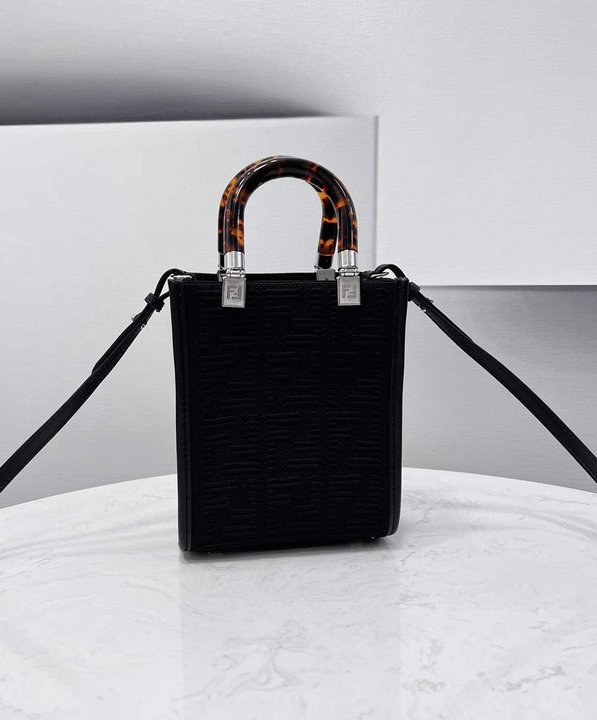 Fendi 8BS051 Mini Sunshine Shopper Bag 8527 Black