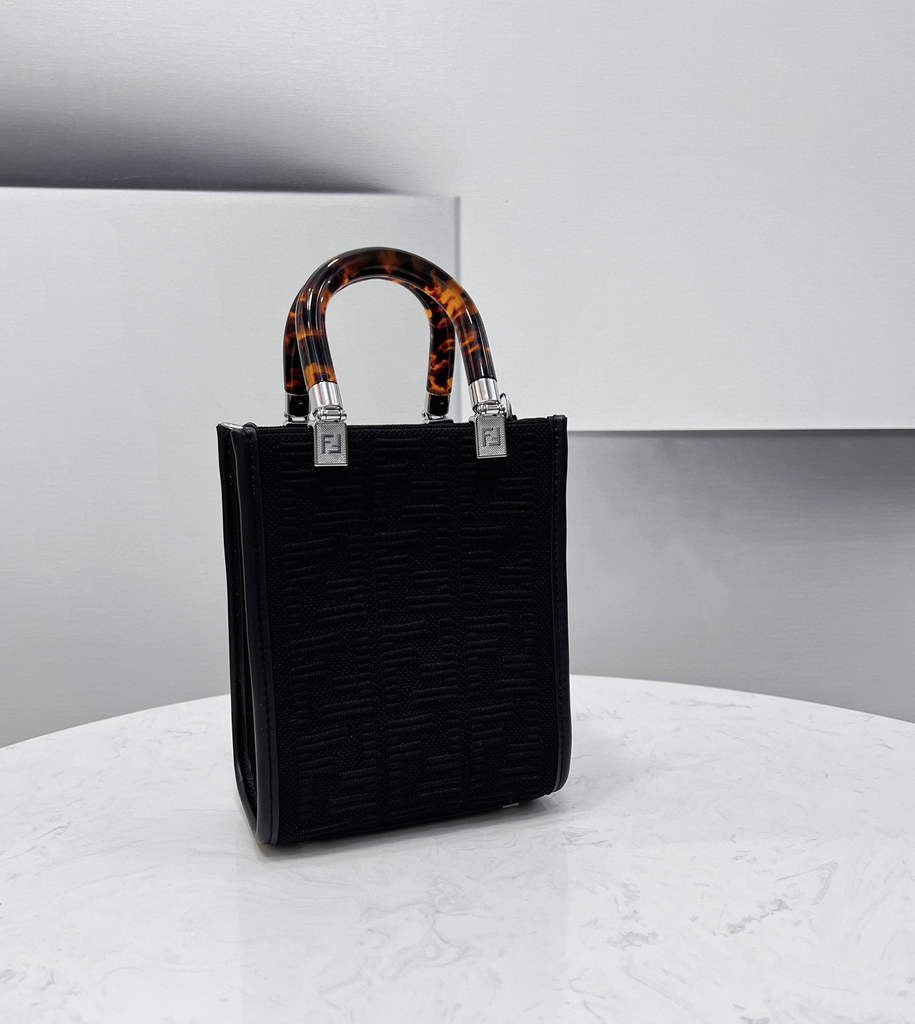 Fendi 8BS051 Mini Sunshine Shopper Bag 8527 Black - Default Title - View 3
