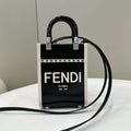 Fendi 8BS051 Mini Sunshine Shopper Black & White Leather Bag 8616S - Default Title - View 1