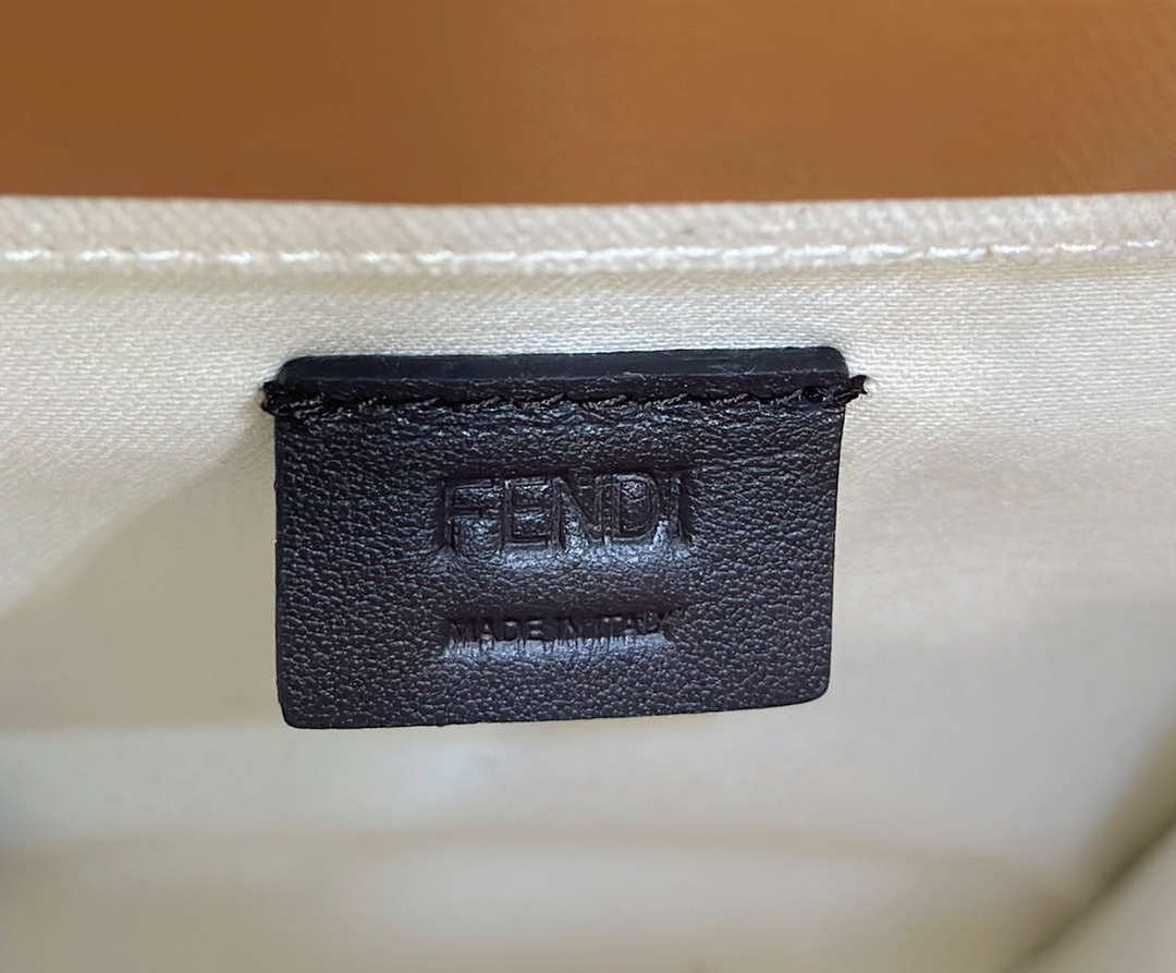 Fendi 8BS051 Mini Sunshine Shopper Brown & White Leather Bag 8616S