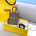Fendi 8BS051 MINI SUNSHINE SHOPPER Gray leather and elaphe mini-bag - Default Title - View 1