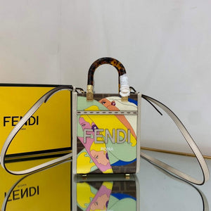 Fendi 8BS051 Mini Sunshine Brown FF printed fabric mini bag - Default Title - View 1