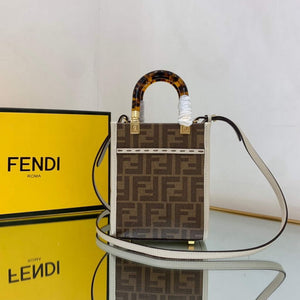 Fendi 8BS051 Mini Sunshine Brown FF printed fabric mini bag - Default Title - View 2