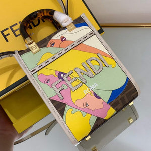 Fendi 8BS051 Mini Sunshine Brown FF printed fabric mini bag - Default Title - View 9