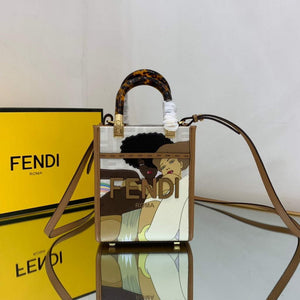 Fendi 8BS051 Mini Sunshine White FF printed fabric mini bag - Default Title - View 1
