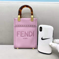 Fendi 8BS051 Mini Sunshine Shopper Leather Bag 8376A Pink - luxibagsmall