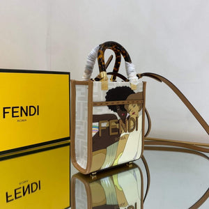 Fendi 8BS051 Mini Sunshine White FF printed fabric mini bag - Default Title - View 4