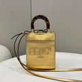 Fendi 8BS051 Mini Sunshine Gold laminated leather shopper - Default Title - View 1
