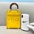 Fendi 8BS051 Mini Sunshine Shopper Leather Bag 8376A Yellow - luxibagsmall