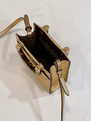 Fendi 8BS051 Mini Sunshine Gold laminated leather shopper - Default Title - View 9