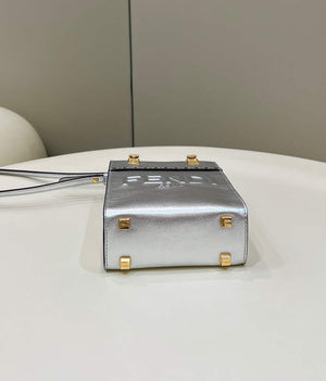 Fendi 8BS051 Mini Sunshine Silver laminated leather shopper - Default Title - View 6
