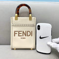 Fendi 8BS051 Mini Sunshine Shopper Leather Bag 8376A Beige - luxibagsmall